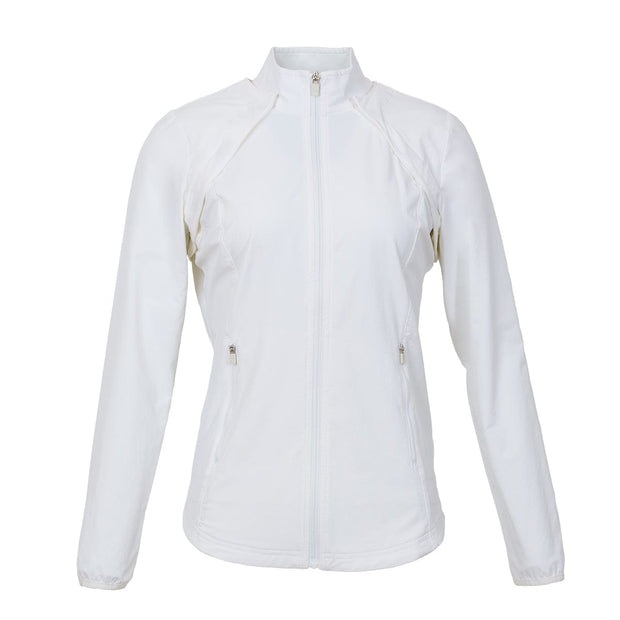Wind Jacket with Removable Sleeves White