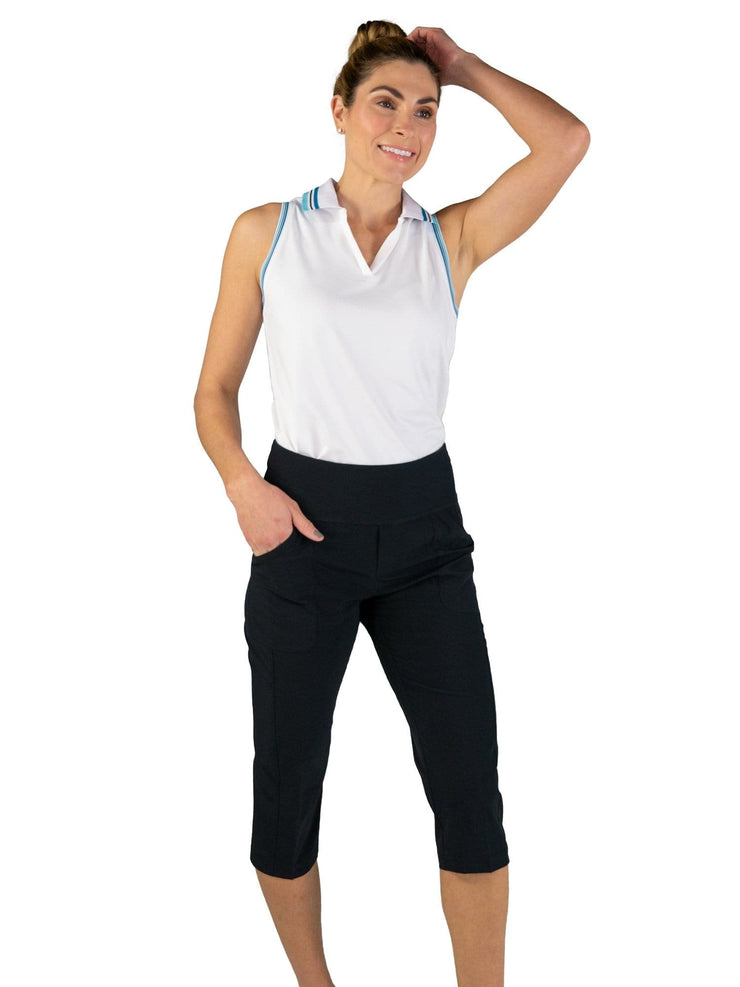 Daily Sports Ladies Pull-On Capris with Super-Stretch Finish in Black –  GolfGarb